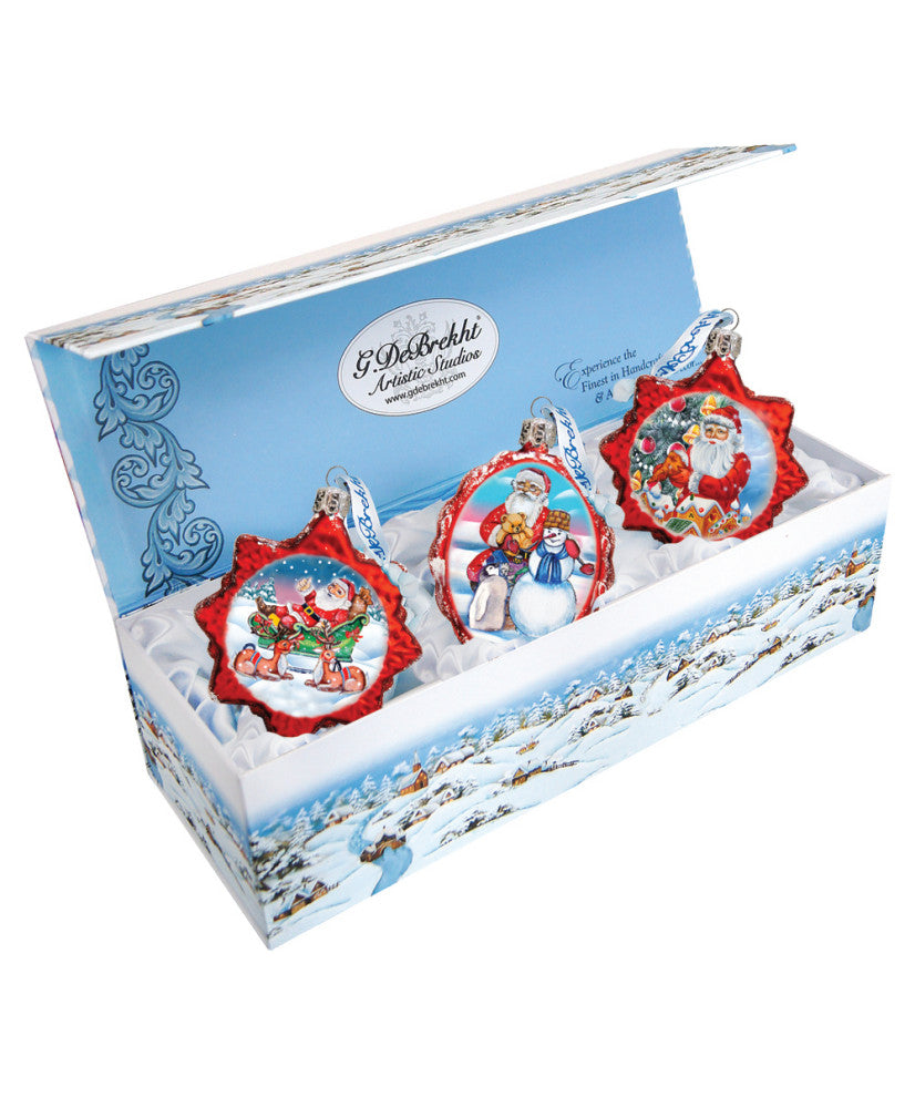 Christmas Gifts Set of 3 Glass Ornament