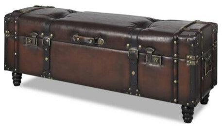 vidaXL Storage Bench Dark Brown
