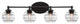Capri 4-Light Bath Bar, Matte Black/Clear Ribbed