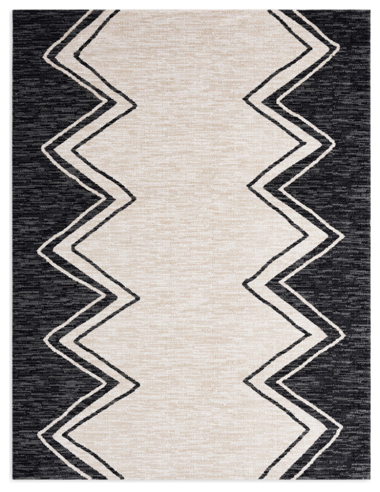 Home Dynamix Area Rugs: Patio Sofia Rugs by Nicole Miller: 7899-457 Black-Ivory