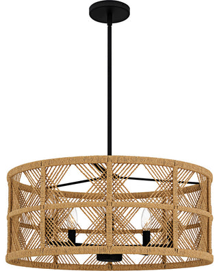 Axford Five Light Pendant in Matte Black