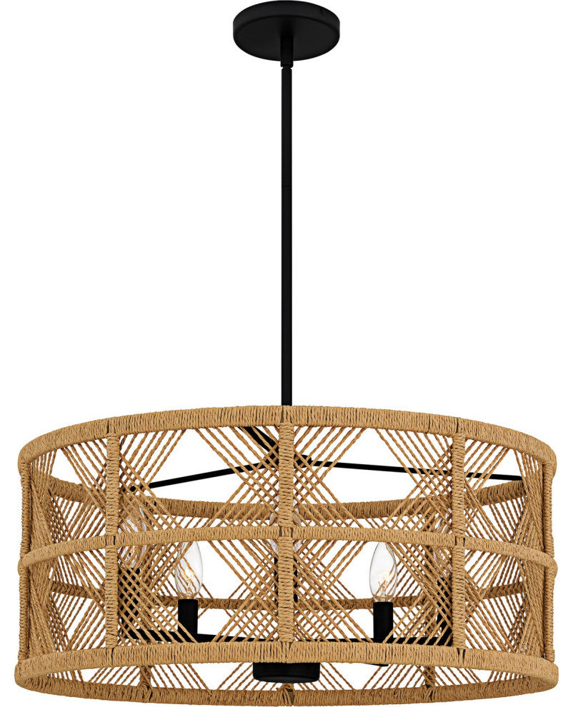 Axford Five Light Pendant in Matte Black