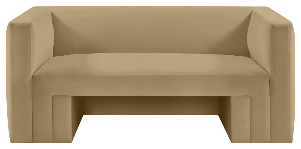 Henson Velvet Upholstered Loveseat, Camel