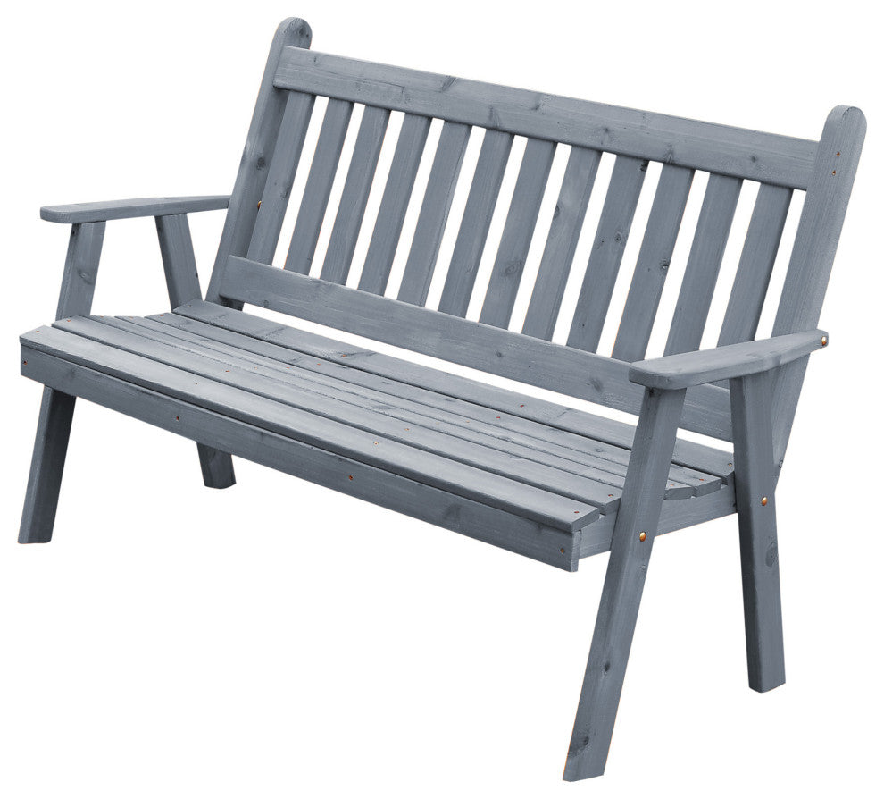 Cedar Traditional English Bench, Gray Stain, 6 Foot
