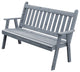 Cedar Traditional English Bench, Gray Stain, 6 Foot