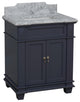 Elizabeth 30" Bathroom Vanity, Base: Marine Gray, Top: Carrara Marble