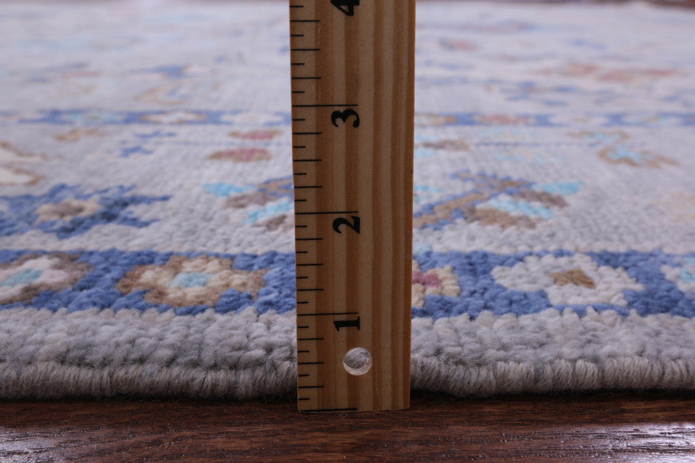 9' Square Handmade Turkish Oushak Wool Rug - Q13574