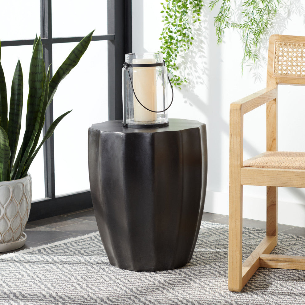 Safavieh Jaslyn Concrete Accent Table, Black
