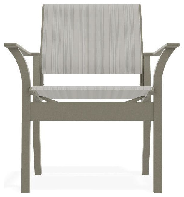 Leeward Sling Stackable Outdoor Dining Chair, Harbor/Storm