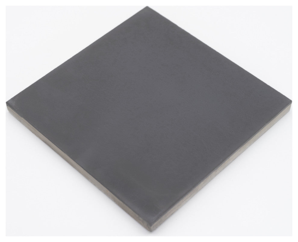 8"x8" Solid Color Handmade Cement Tile, Black, Set of 12