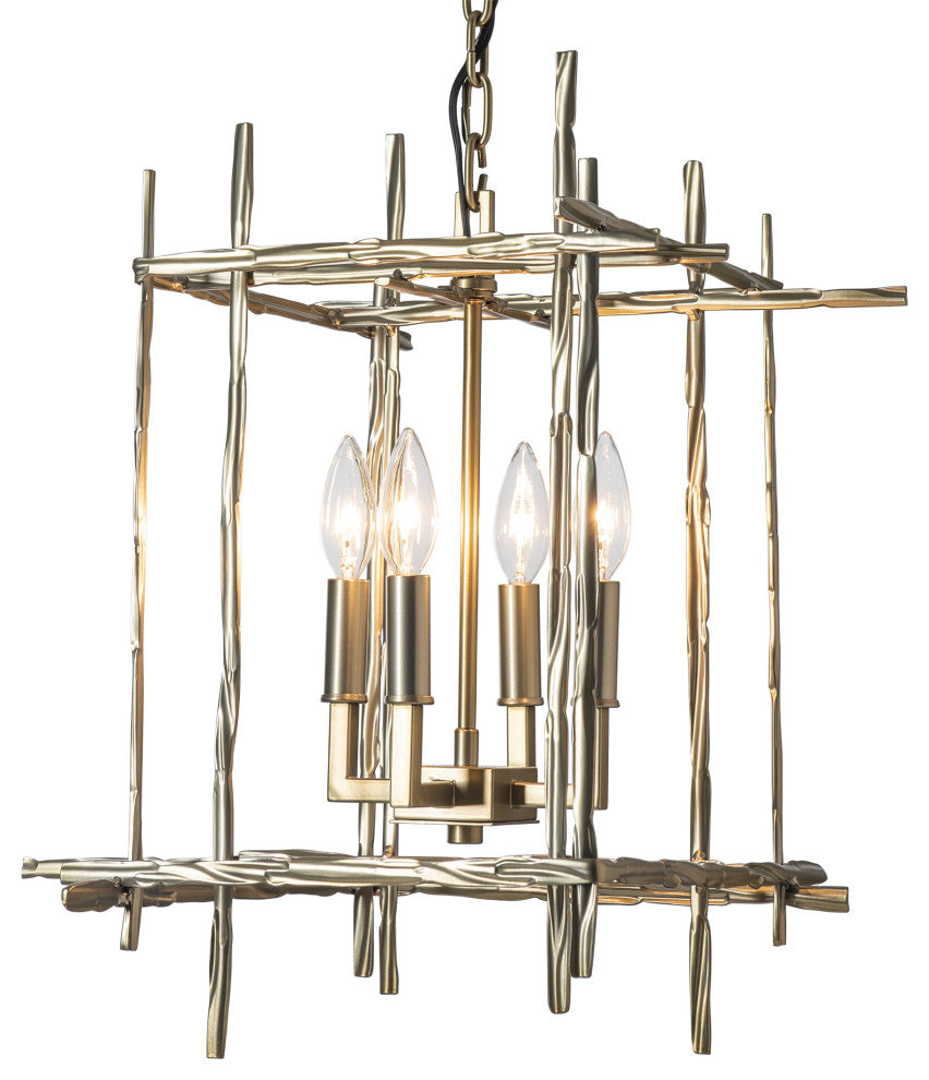 Tura 4-Light Small Chandelier - Modern Brass Finish