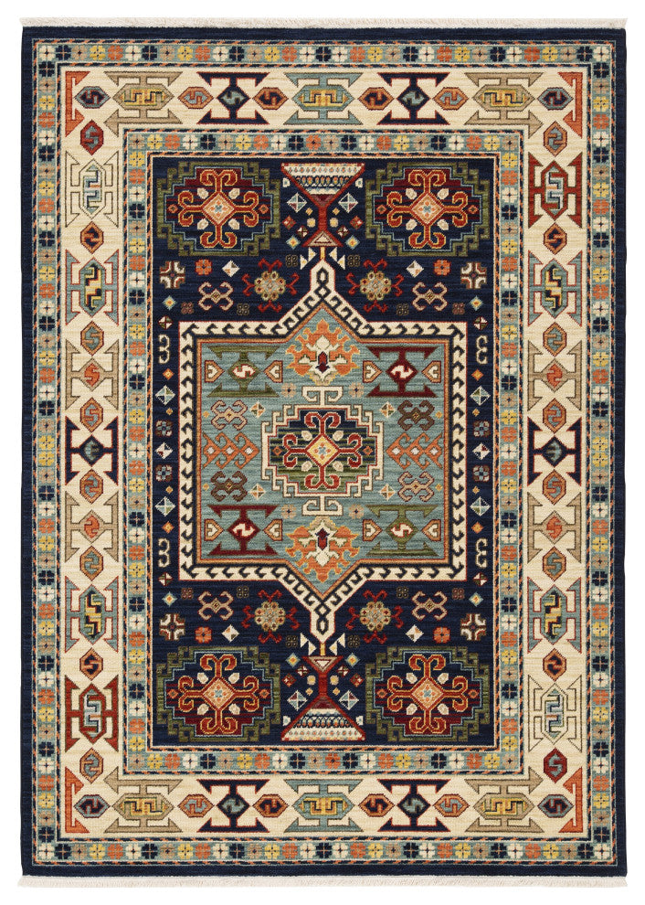 Oriental Weavers Lilihan Indoor Rug Blue/ Ivory 6'7" X 9'6"