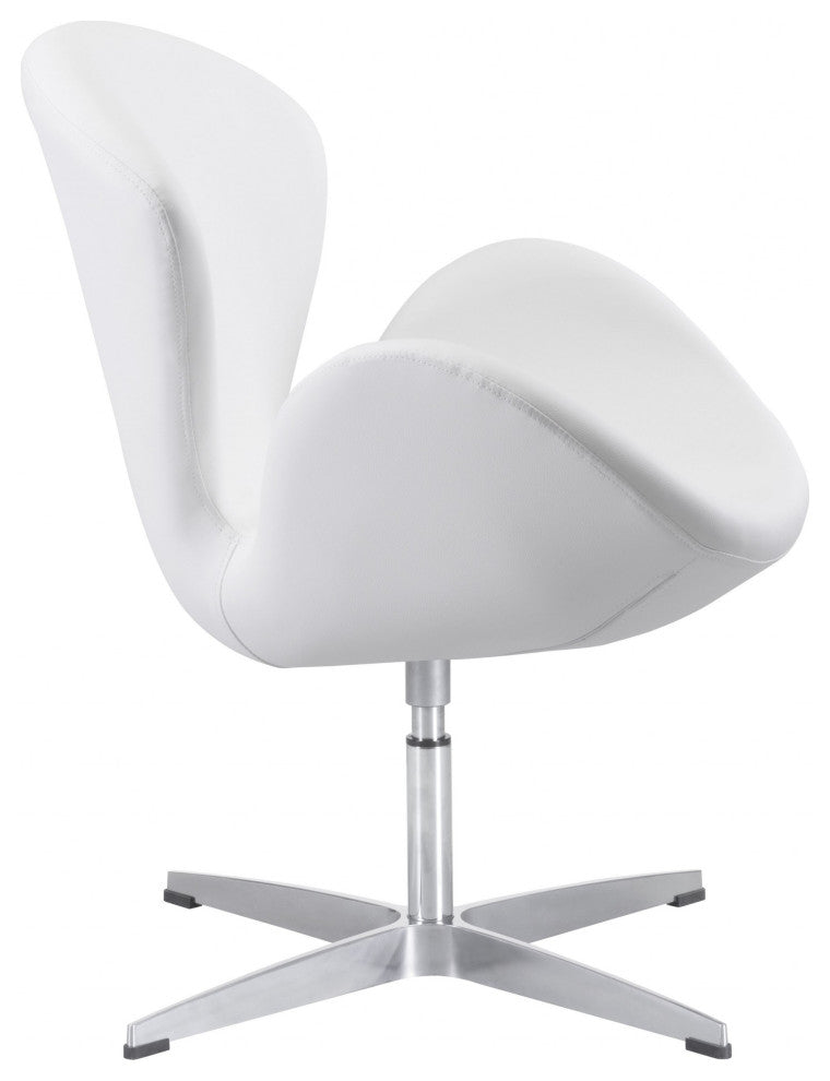 White Scoop Swivel Chair