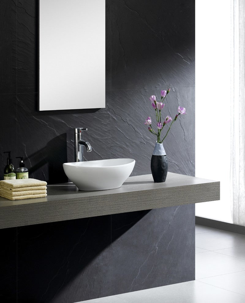 Fine Fixtures White Vitreous China Round Modern Vessel Sink
