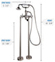 Freestanding Tub Filler Faucet with Hand Shower, Brushed Nickel