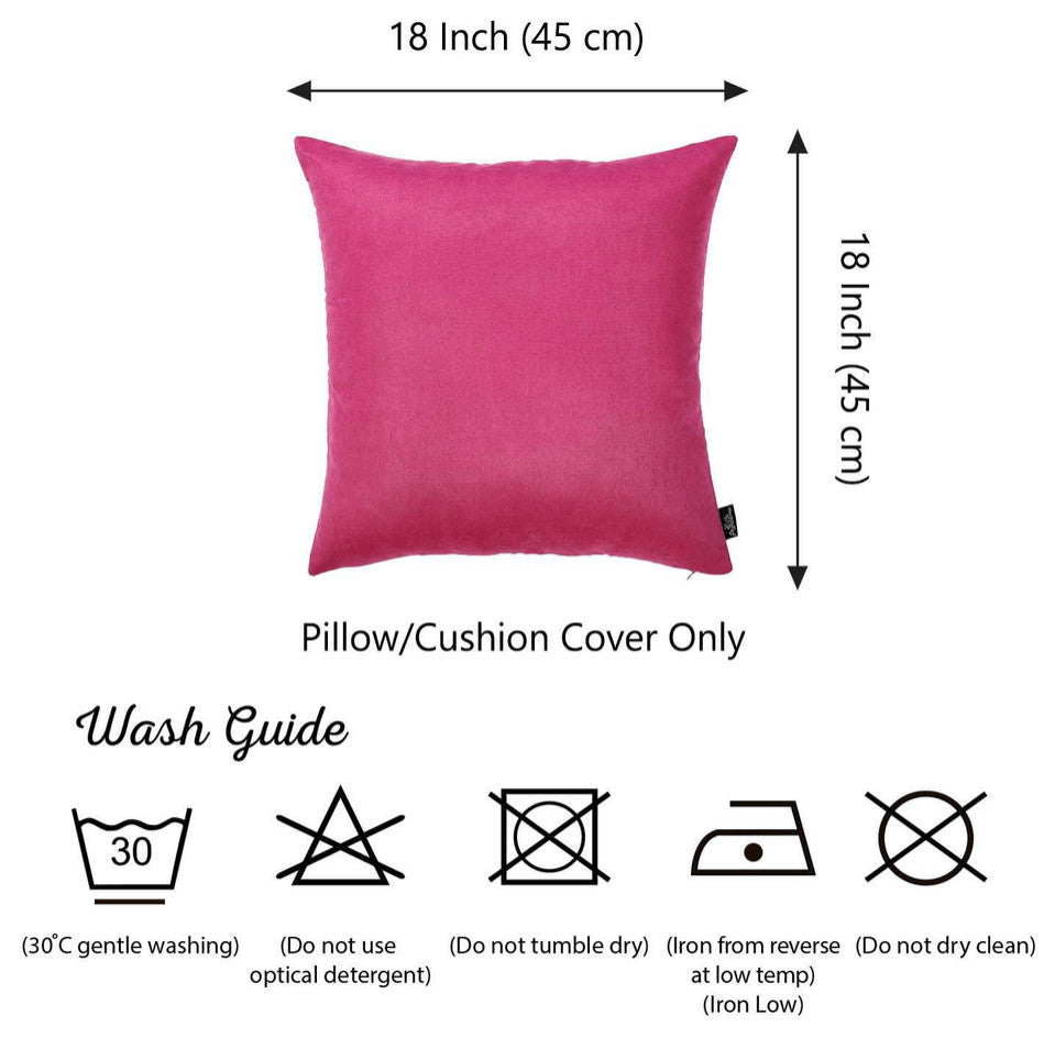 Set of 2 Fuchsia Pink Modern Square Throw Pillows