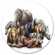 Animals On White Background, Animal Round Metal Wall Art, 23"