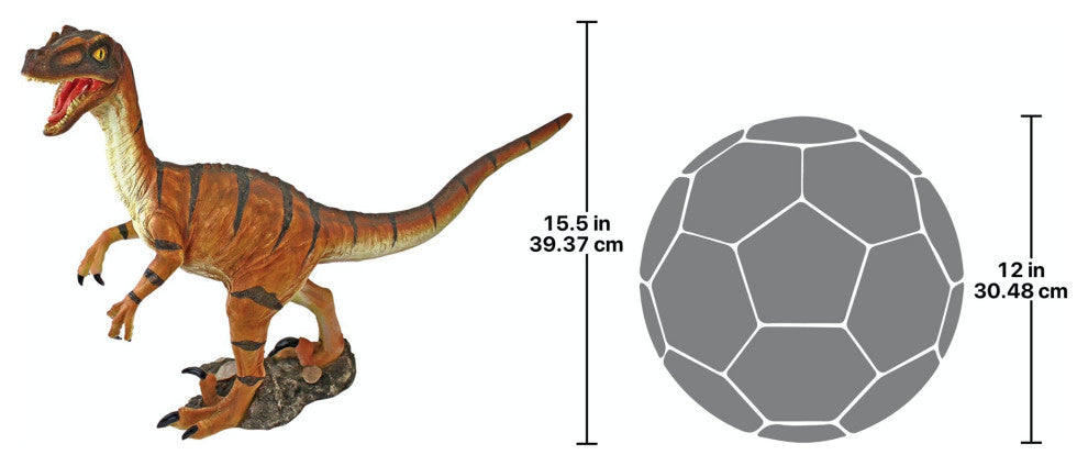 Velociraptor Scaled Dinosaur Statue