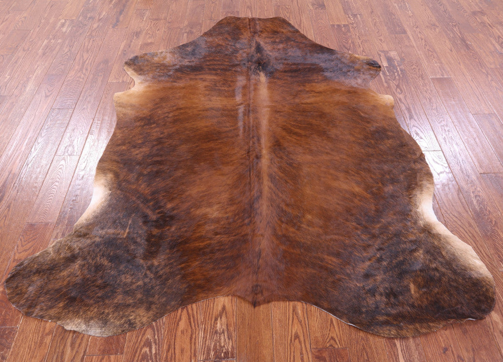 7' 3" X 6' 6" Organic Natural Hair-On Cowhide Area Rug C1581