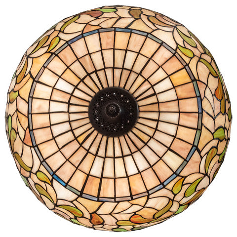 Meyda Lighting 232184 20" Wide Tiffany Turning Leaf Inverted Pendant