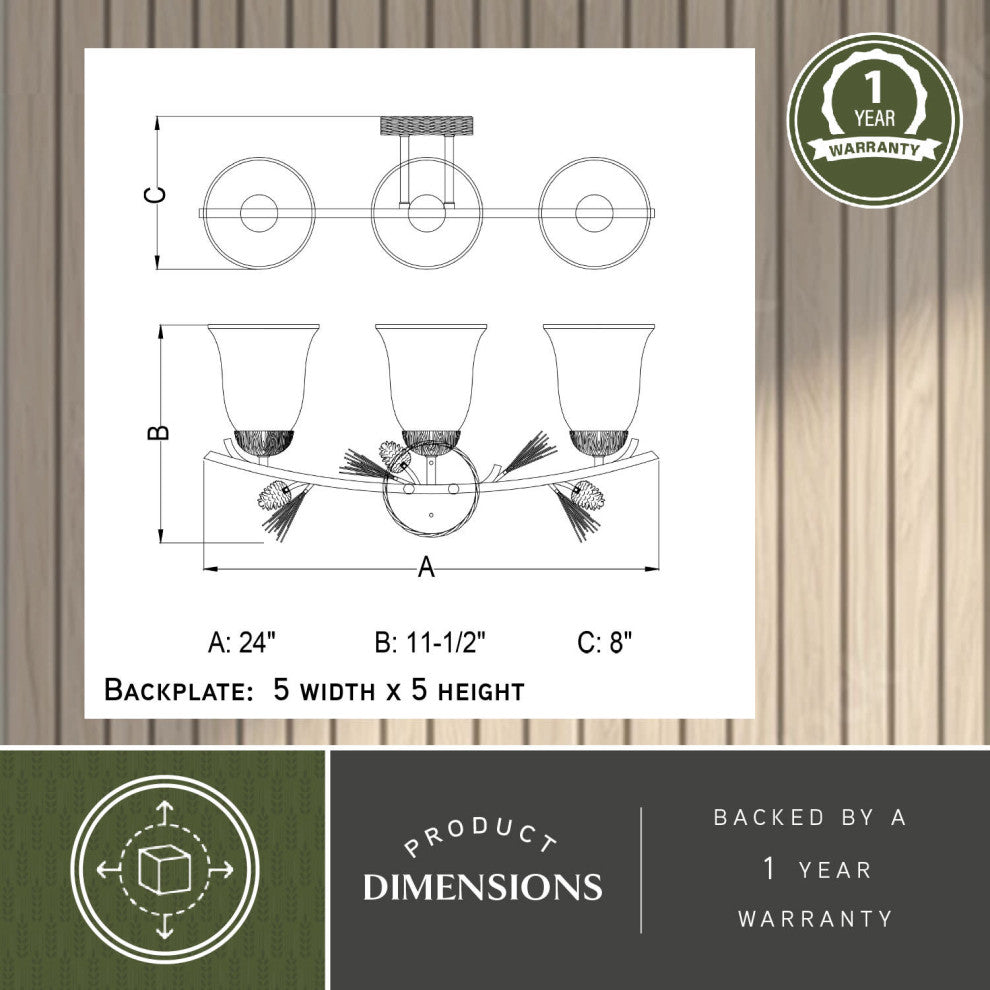 Sierra 3-Light Vanity Black Walnut