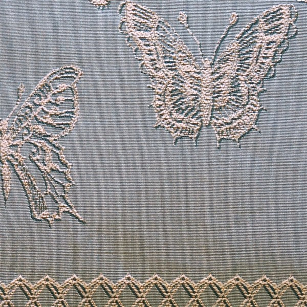 Pillow Decor - Lace Butterflies in Blue French Tapestry Throw Pillow