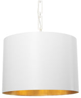 Alston 6-Light Chandelier, Matte White, Antique Gold