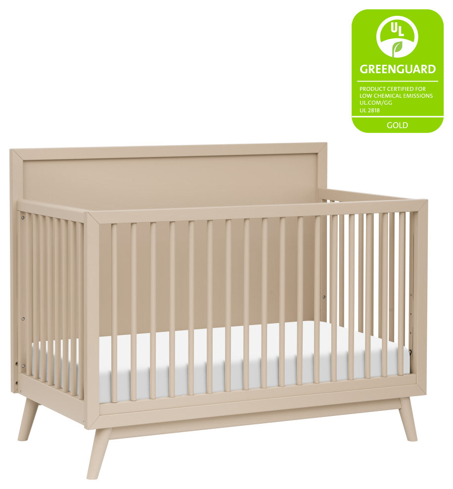 Palma 4-in-1 Convertible Crib With Toddler Bed Conversion Kit, Taupe
