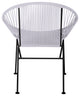 Concha Indoor/Outdoor Handmade Dining Chair, Clear Weave, Black Frame