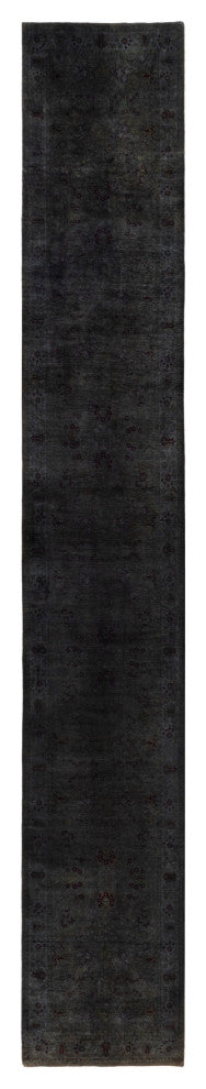 Overdyed One-of-a-Kind Hand-Knotted Area Rug Brown, 3' 2" x 20' 8"
