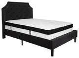 Brighton Tufted Upholstered Platform Bed and Memory Foam Pocket Spring Mattress,