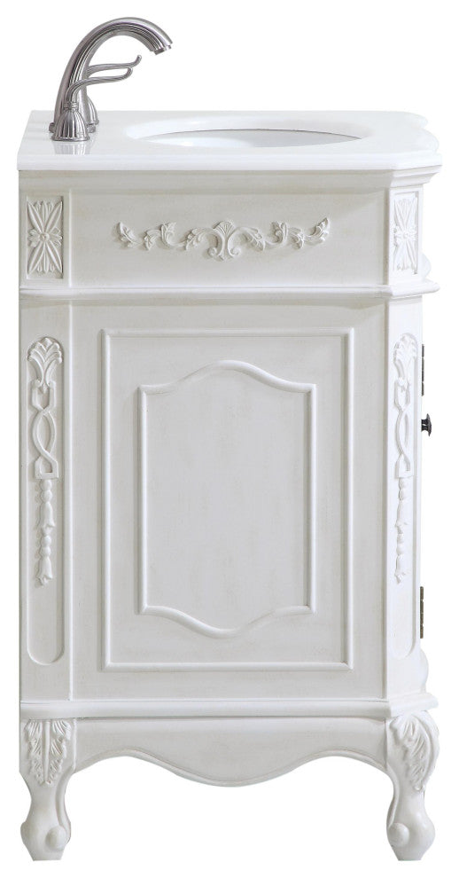 Bathroom Vanity, Antique White, 24", Single Sink