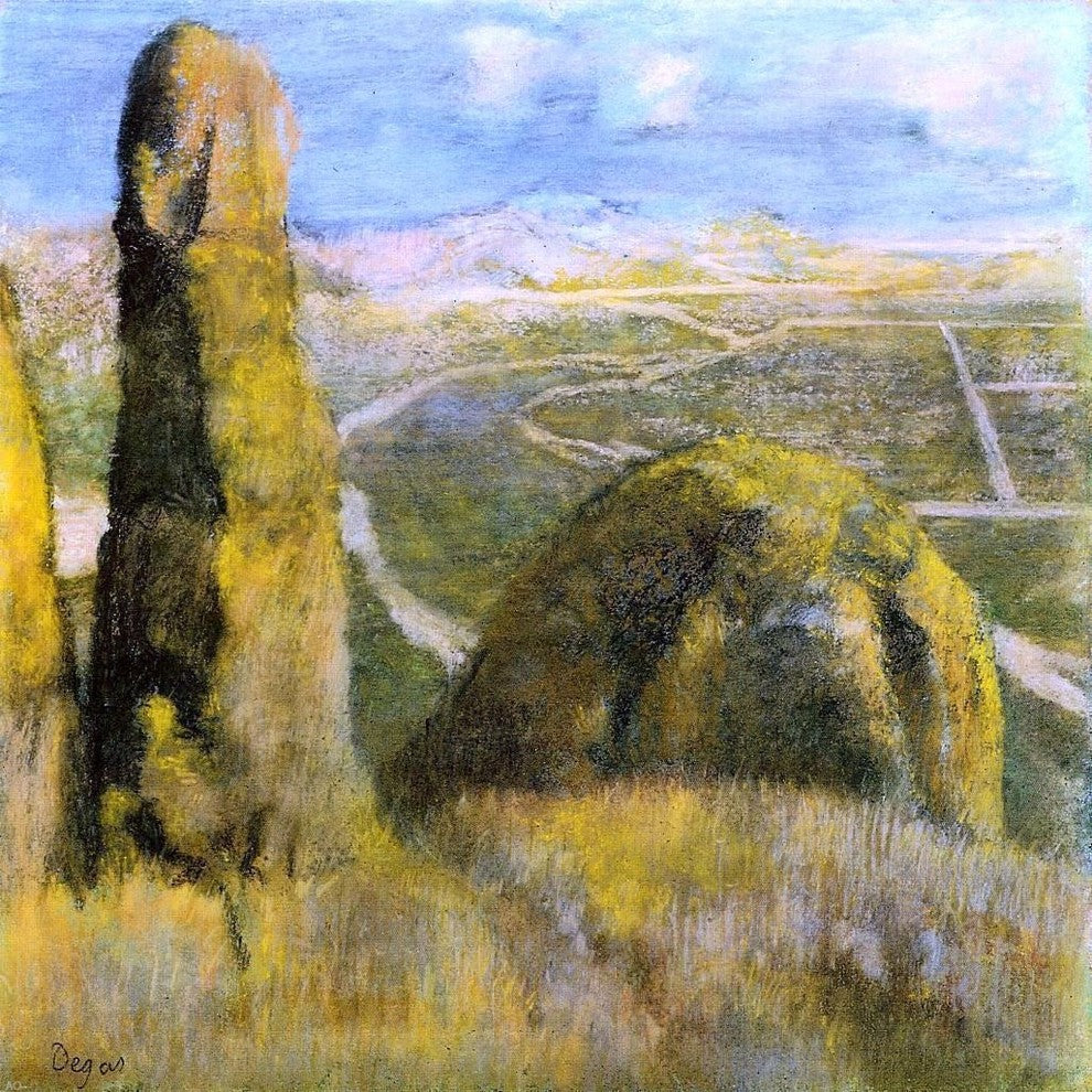 Edgar Degas Landscape, Gallery Wrapped Canvas Print, 20"x20"