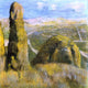 Edgar Degas Landscape, Gallery Wrapped Canvas Print, 20"x20"