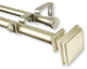 Bedpost Double Curtain Rod, Light Gold, 66-120"