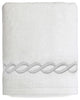 Soft Twist Cadena Hand Towel, White & Silver, 16"x30"