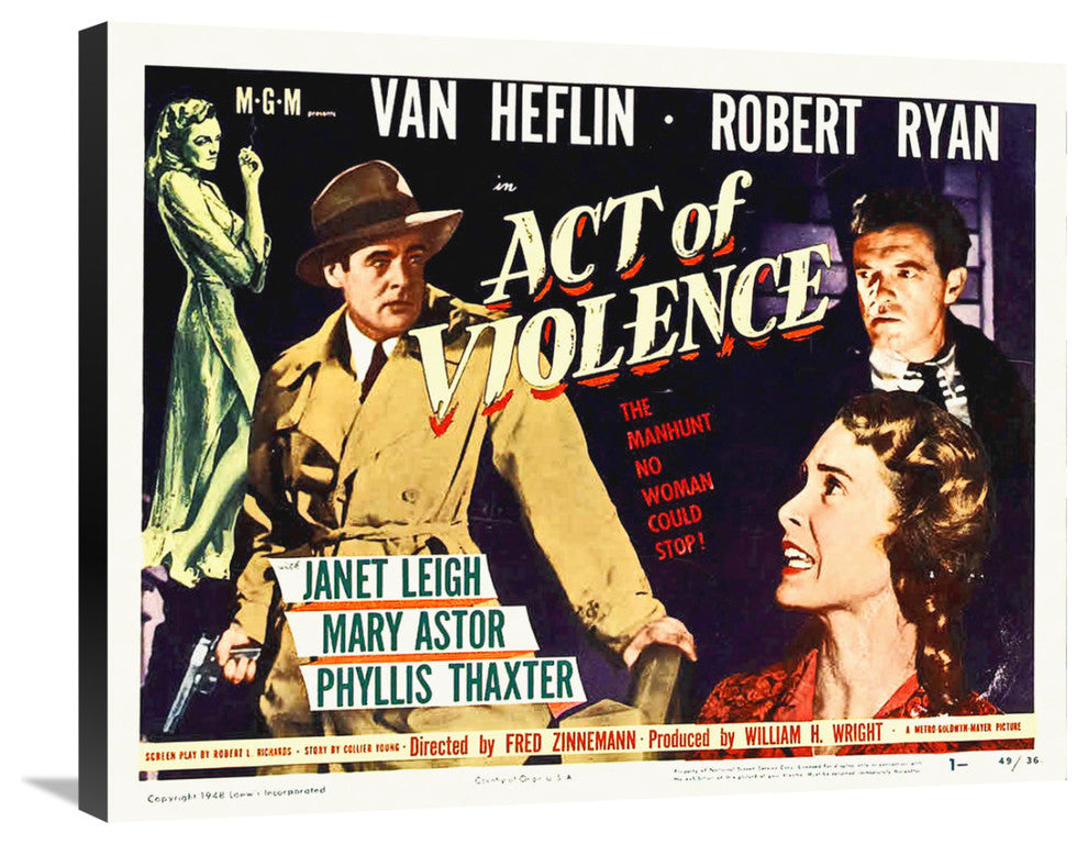"Act of Violence" Stretched Canvas Giclee by Hollywood Photo Archive, 30"x24"
