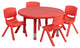 Roseto FFIF44902 Five Piece Plastic Framed Classroom Set - Red