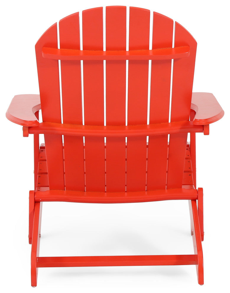 Cartagena Outdoor Acacia Wood Folding Adirondack Chair, Set of 4, Red