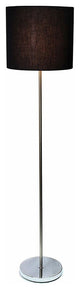 Simple Designs Brushed Nickel Drum Shade Floor Lamp, Black Shade