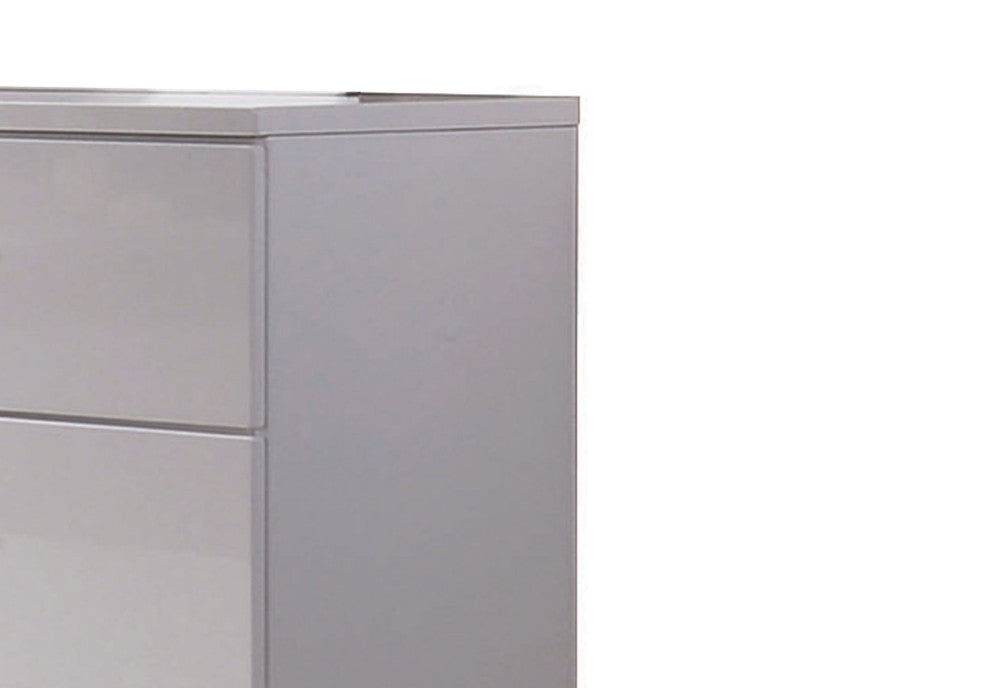 High Gloss Finish Wood and Metal Dresser with 6 Spacious Drawers,White