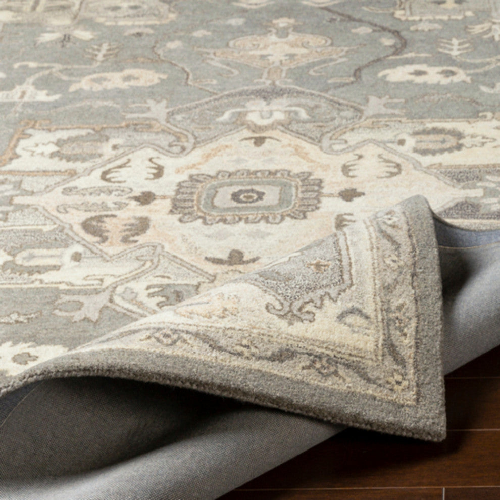 Surya Caesar CAE-1196 Traditional Area Rug, Charcoal, 3' x 12' Runner