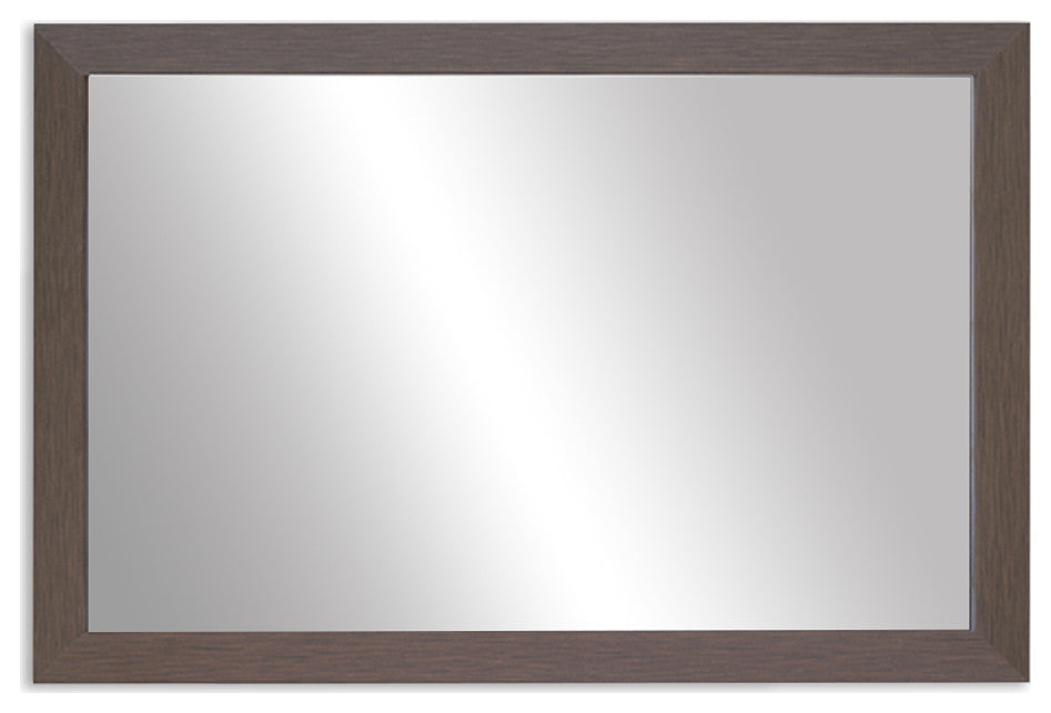Meade Framed Wall Mirror, Espresso Textured, 28"x24"