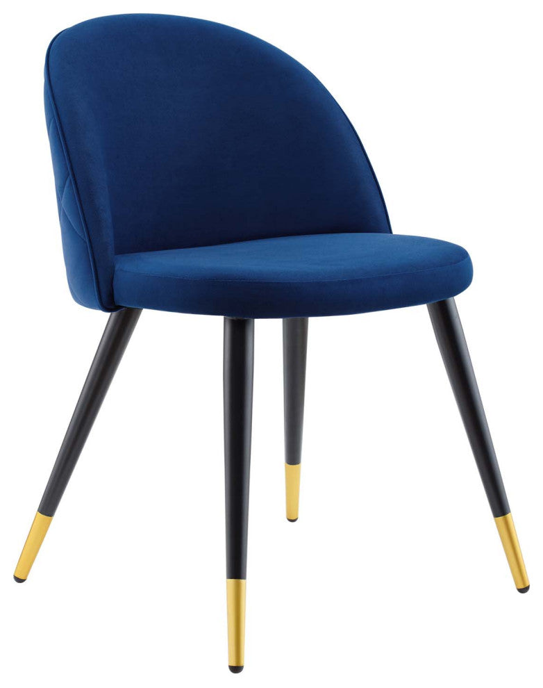 Cordial Performance Velvet Dining Chairs - Set of 2-Navy