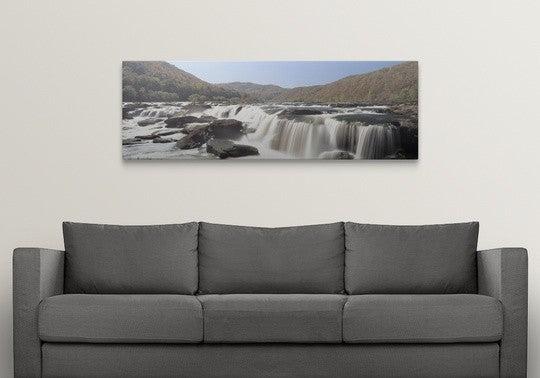 "Sandstone Falls New River Gorge WV" Canvas Art, 60"x20"x1.25"