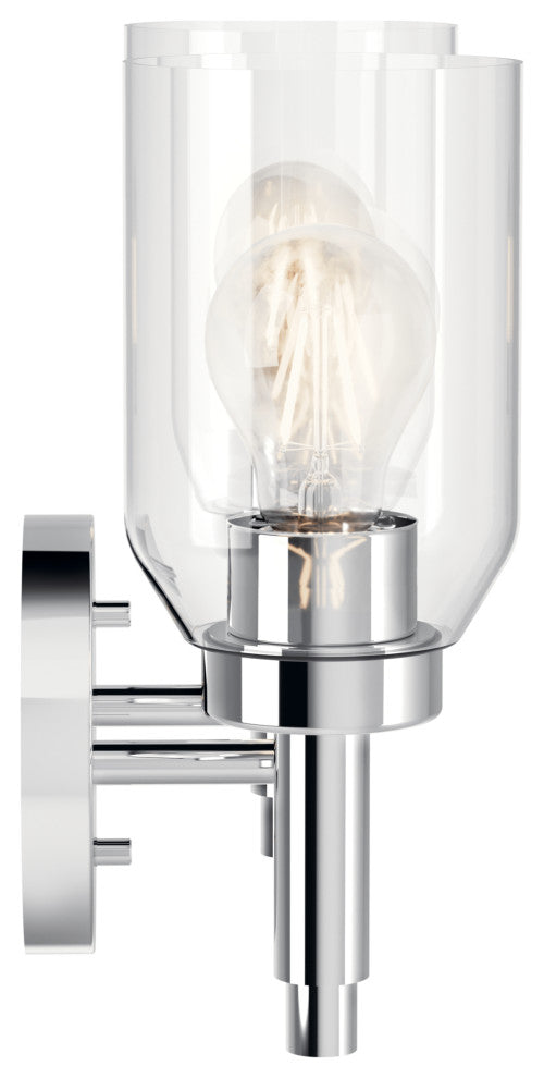 Madden Wall Sconce, Clear Glass, Chrome, 2 Light