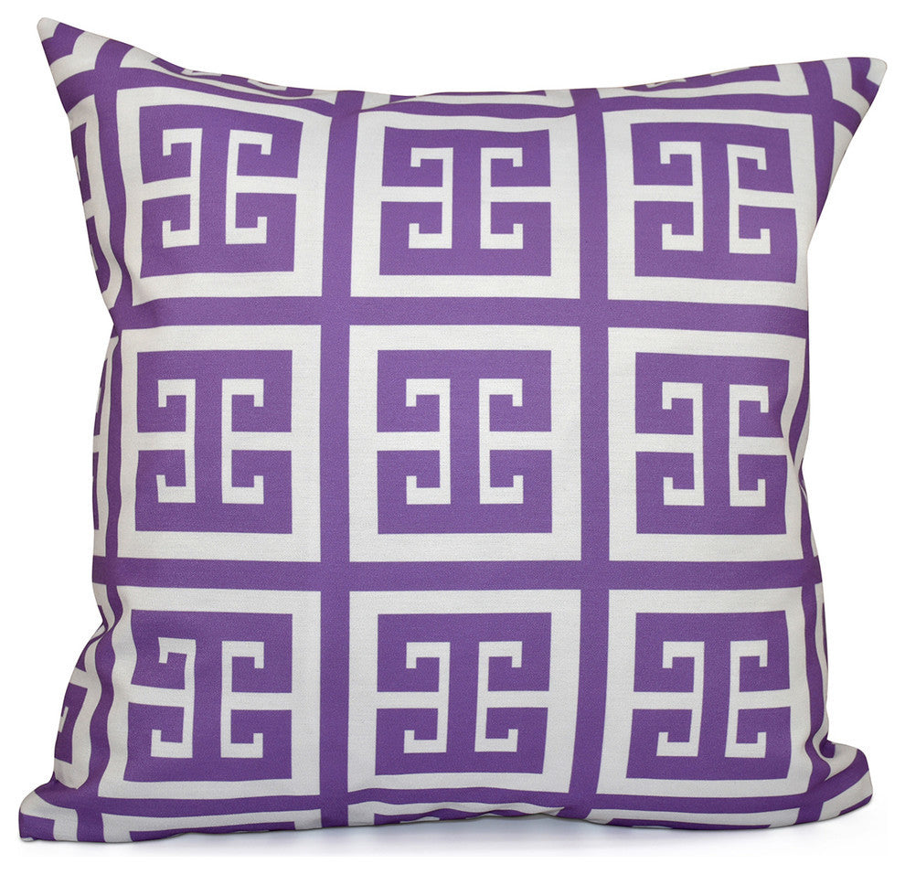 Geometric Decorative Pillow, Heather, 18"x18"