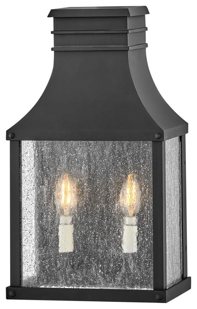 Hinkley Beacon Hill 2-Light Medium Wall Mount Lantern 17466MB, Museum Black