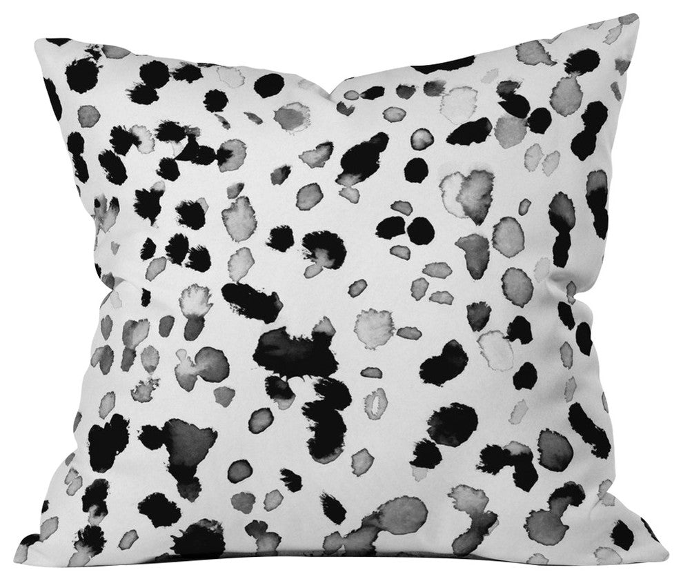 Amy Sia Animal Spot Gray Throw Pillow, 16"x16"