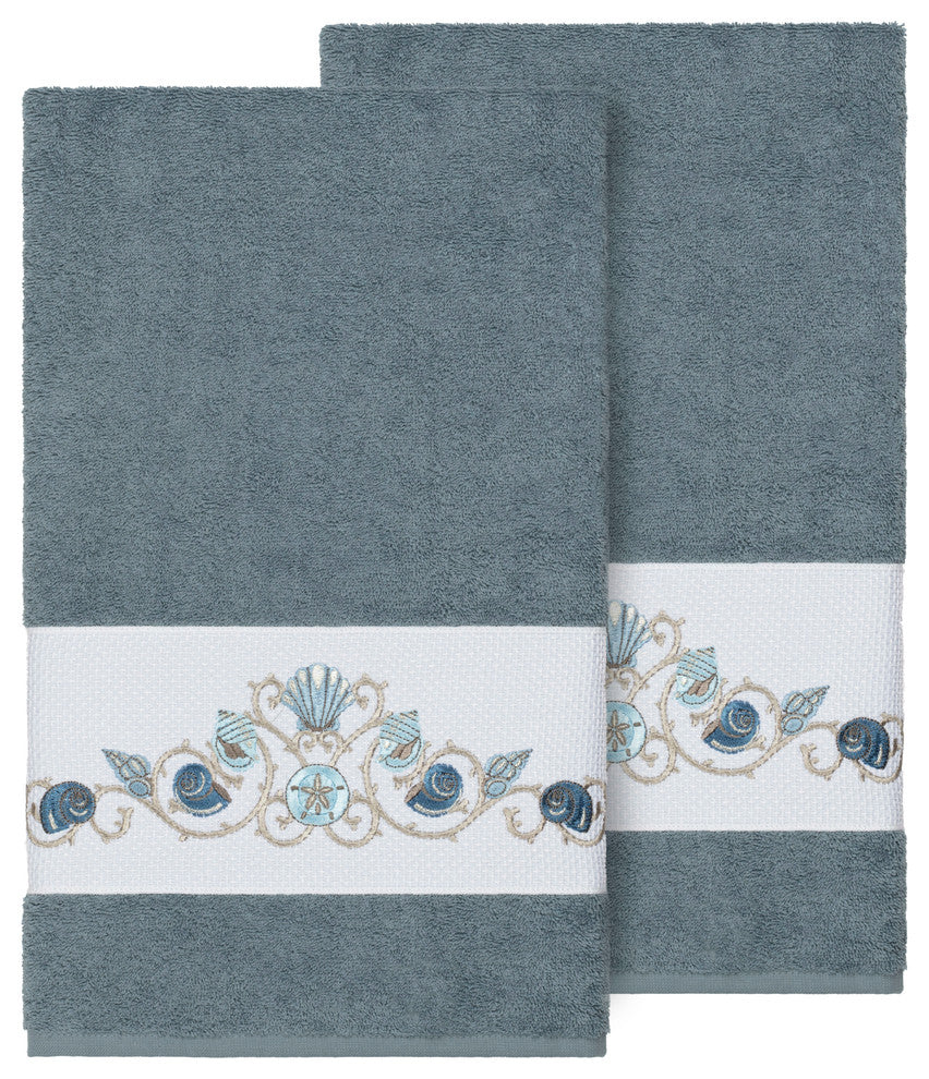 Bella 2 Piece Embellished Bath Towel Set